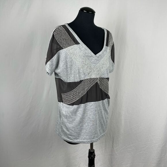 Miss Me Beaded V-Neck T-Shirt - Women’s L - Picture 2 of 7